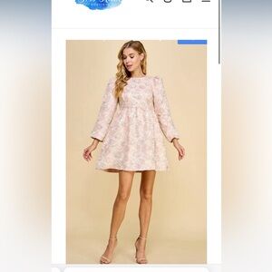 Pink floral long sleeve dress